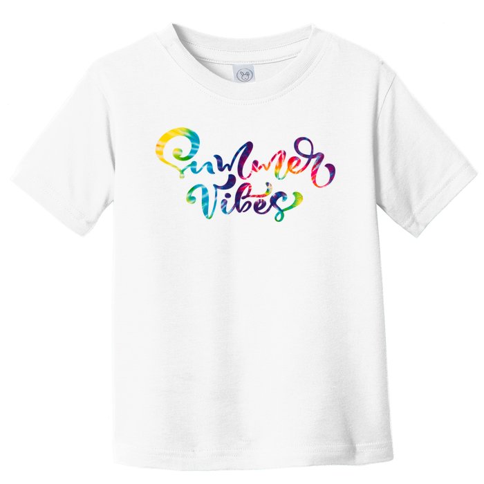 Summer Vibes Tie Dye Colorful Toddler T-Shirt