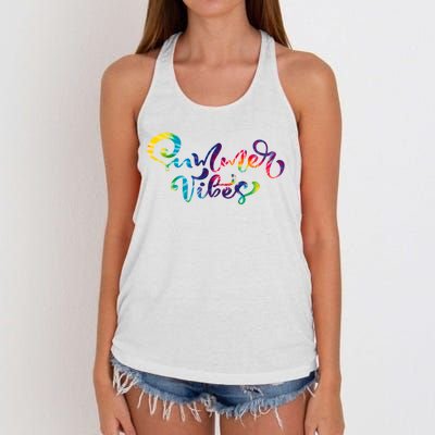 Summer Vibes Tie Dye Colorful Women's Knotted Racerback Tank