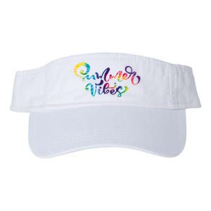 Summer Vibes Tie Dye Colorful Valucap Bio-Washed Visor