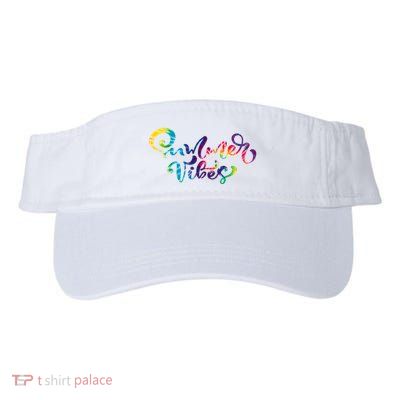 Summer Vibes Tie Dye Colorful Valucap Bio-Washed Visor