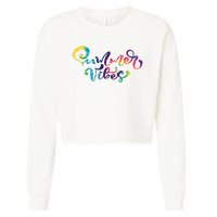 Summer Vibes Tie Dye Colorful Cropped Pullover Crew