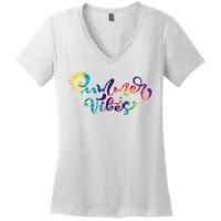 Summer Vibes Tie Dye Colorful Women's V-Neck T-Shirt