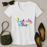 Summer Vibes Tie Dye Colorful Women's V-Neck T-Shirt