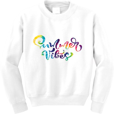 Summer Vibes Tie Dye Colorful Kids Sweatshirt