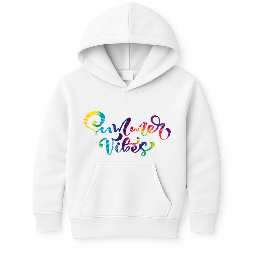 Summer Vibes Tie Dye Colorful Kids Hoodie