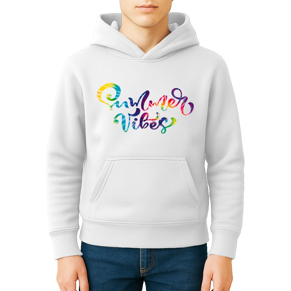 Summer Vibes Tie Dye Colorful Kids Hoodie