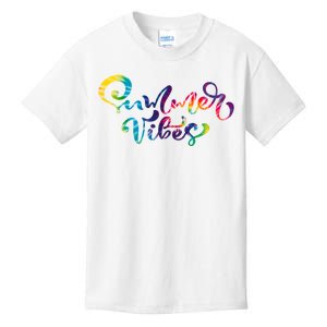 Summer Vibes Tie Dye Colorful Kids T-Shirt