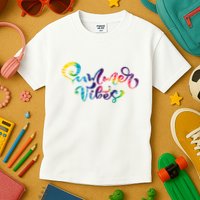 Summer Vibes Tie Dye Colorful Kids T-Shirt