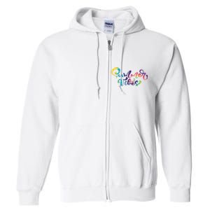 Summer Vibes Tie Dye Colorful Full Zip Hoodie