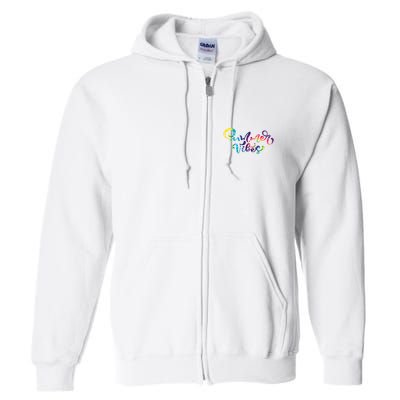 Summer Vibes Tie Dye Colorful Full Zip Hoodie