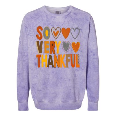 So Very Thankful Autumn Vibes Colorblast Crewneck Sweatshirt