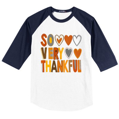 So Very Thankful Autumn Vibes Baseball Sleeve Shirt