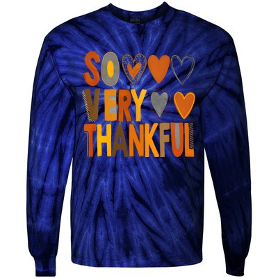 So Very Thankful Autumn Vibes Tie-Dye Long Sleeve Shirt