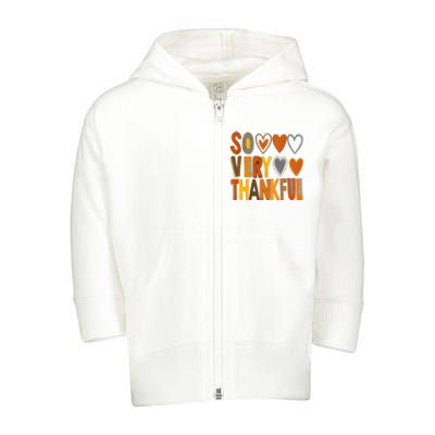 So Very Thankful Autumn Vibes Toddler Zip Fleece Hoodie