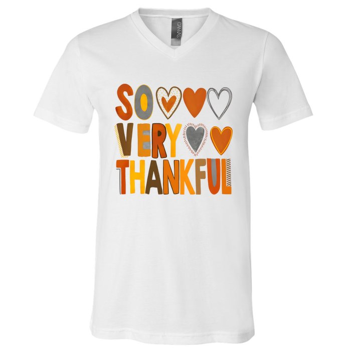 So Very Thankful Autumn Vibes V-Neck T-Shirt