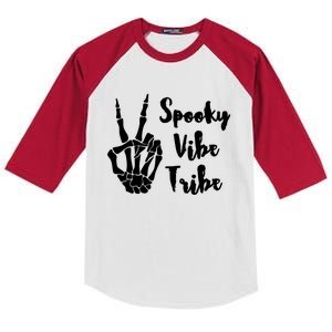 Spooky Vibe Tribe Cute Halloween Funny Gift Kids Colorblock Raglan Jersey