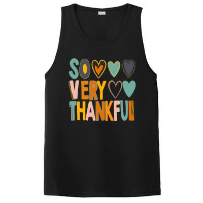 So Very Thankful Colorful Hearts Nice Thanksgiving Gift PosiCharge Competitor Tank