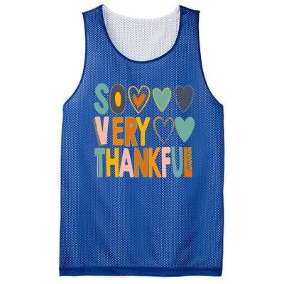 So Very Thankful Colorful Hearts Nice Thanksgiving Gift Mesh Reversible Basketball Jersey Tank