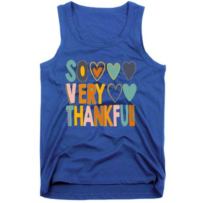 So Very Thankful Colorful Hearts Nice Thanksgiving Gift Tank Top