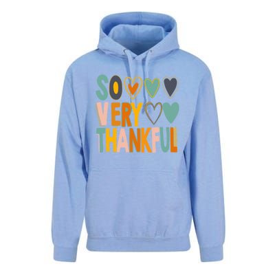 So Very Thankful Colorful Hearts Nice Thanksgiving Gift Unisex Surf Hoodie