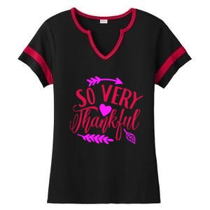 So Very Thankful Gift Ladies Halftime Notch Neck Tee