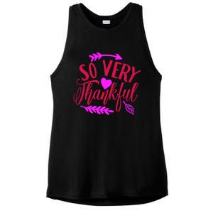 So Very Thankful Gift Ladies PosiCharge Tri-Blend Wicking Tank