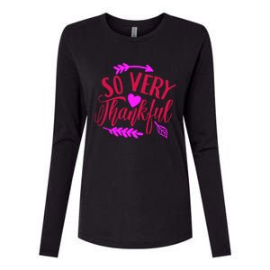 So Very Thankful Gift Womens Cotton Relaxed Long Sleeve T-Shirt