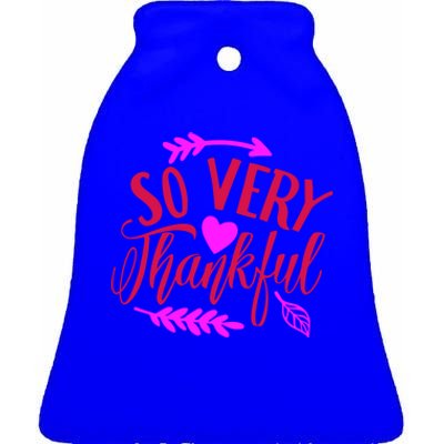 So Very Thankful Gift Ceramic Bell Ornament