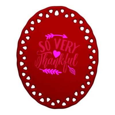 So Very Thankful Gift Ceramic Oval Ornament