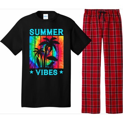 Summer Vibes Tie Dye Summer Beach Matching Family Vacation Gift Pajama Set