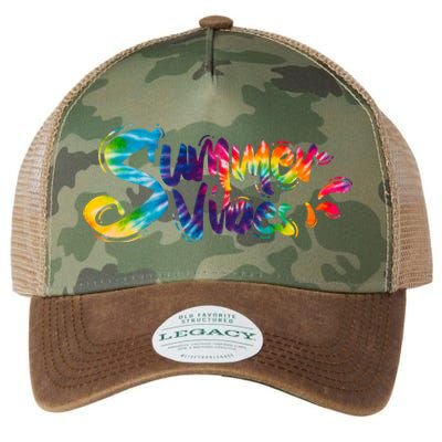 Summer Vibes Tie Dye Rainbow Legacy Tie Dye Trucker Hat