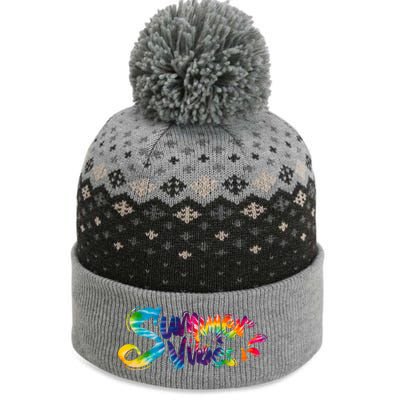 Summer Vibes Tie Dye Rainbow The Baniff Cuffed Pom Beanie