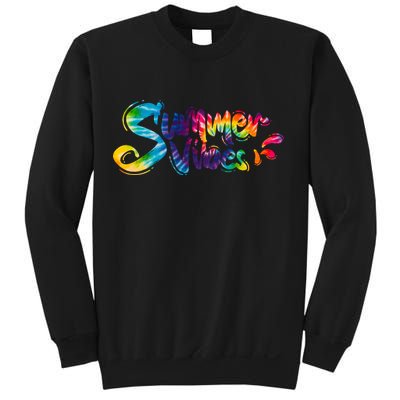Summer Vibes Tie Dye Rainbow Sweatshirt