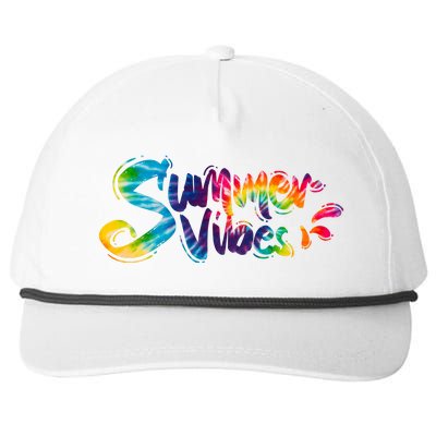 Summer Vibes Tie Dye Rainbow Snapback Five-Panel Rope Hat