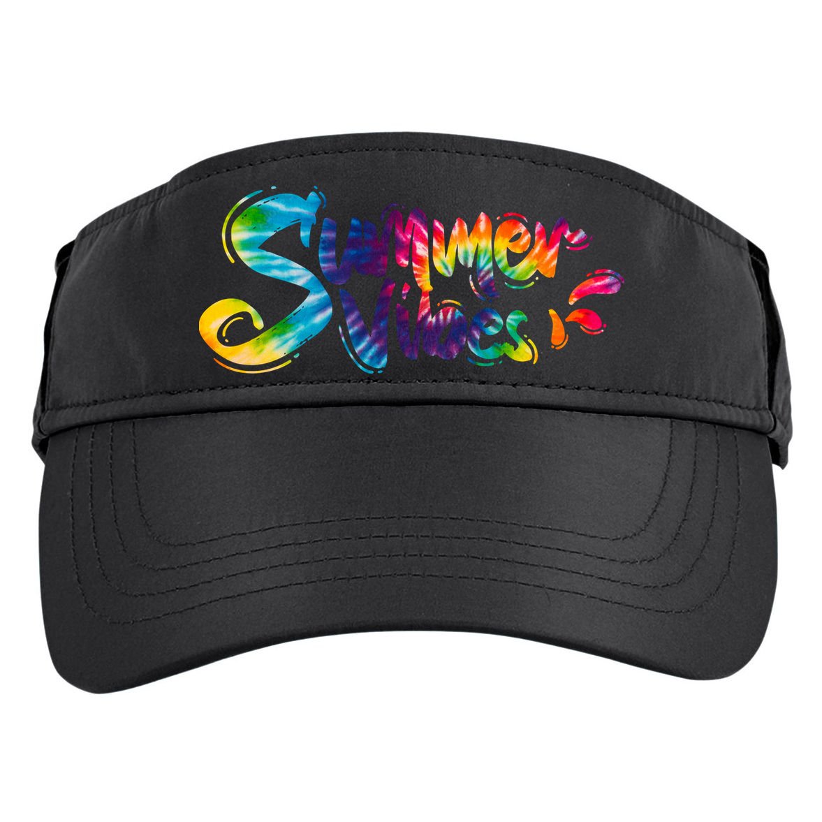 Summer Vibes Tie Dye Rainbow Adult Drive Performance Visor