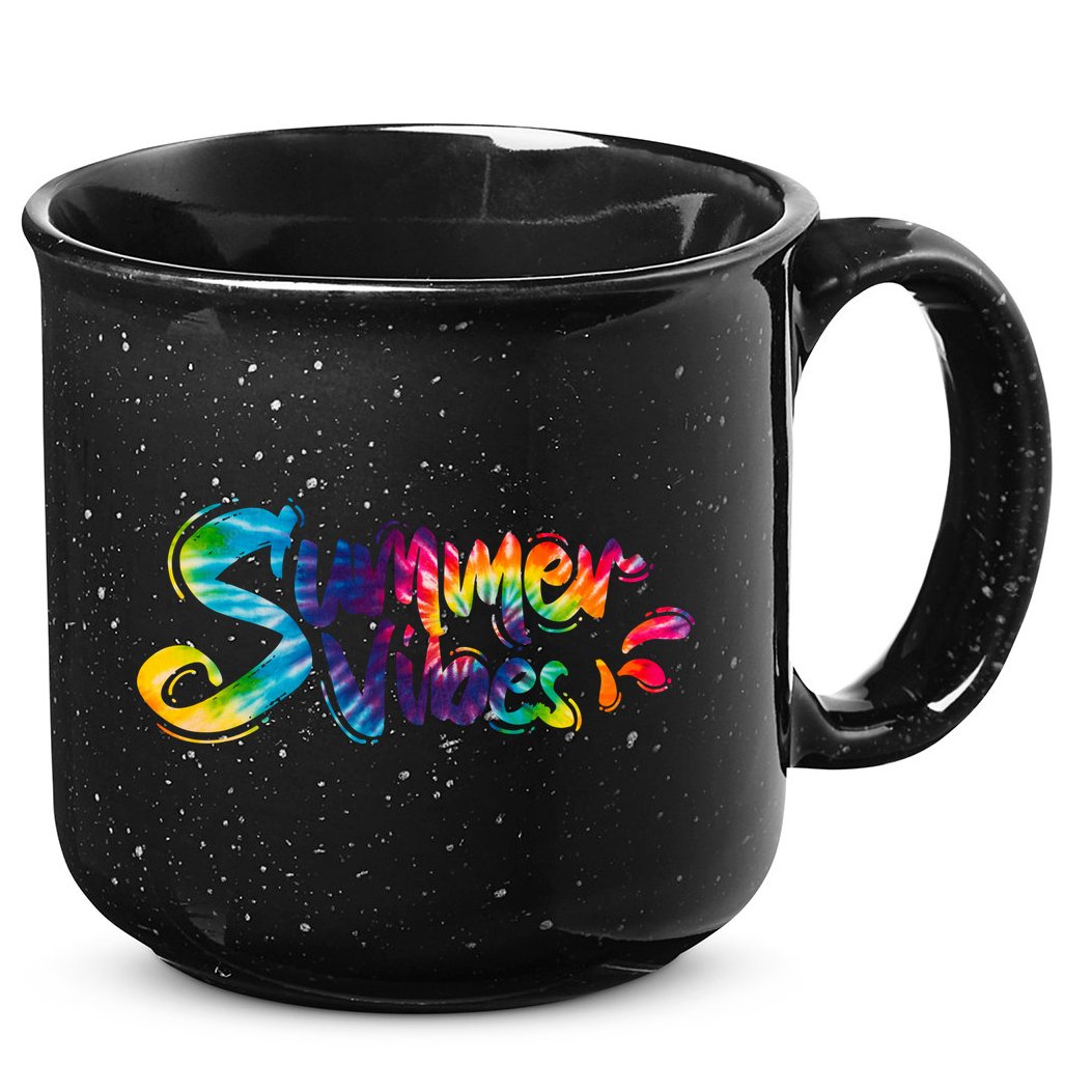 Summer Vibes Tie Dye Rainbow 15oz Campfire Ceramic Mug