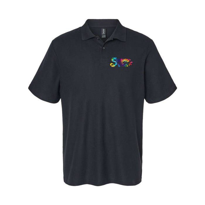 Summer Vibes Tie Dye Rainbow Polo