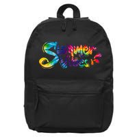Summer Vibes Tie Dye Rainbow 16 in Basic Backpack