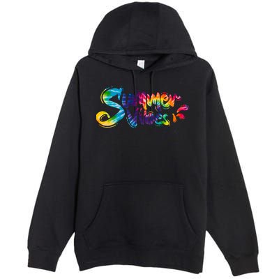 Summer Vibes Tie Dye Rainbow Premium Pullover Hoodie