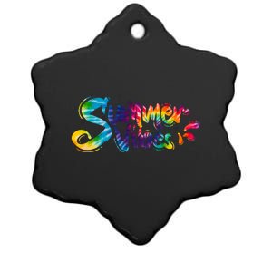 Summer Vibes Tie Dye Rainbow Ceramic Star Ornament