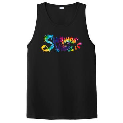 Summer Vibes Tie Dye Rainbow PosiCharge Competitor Tank