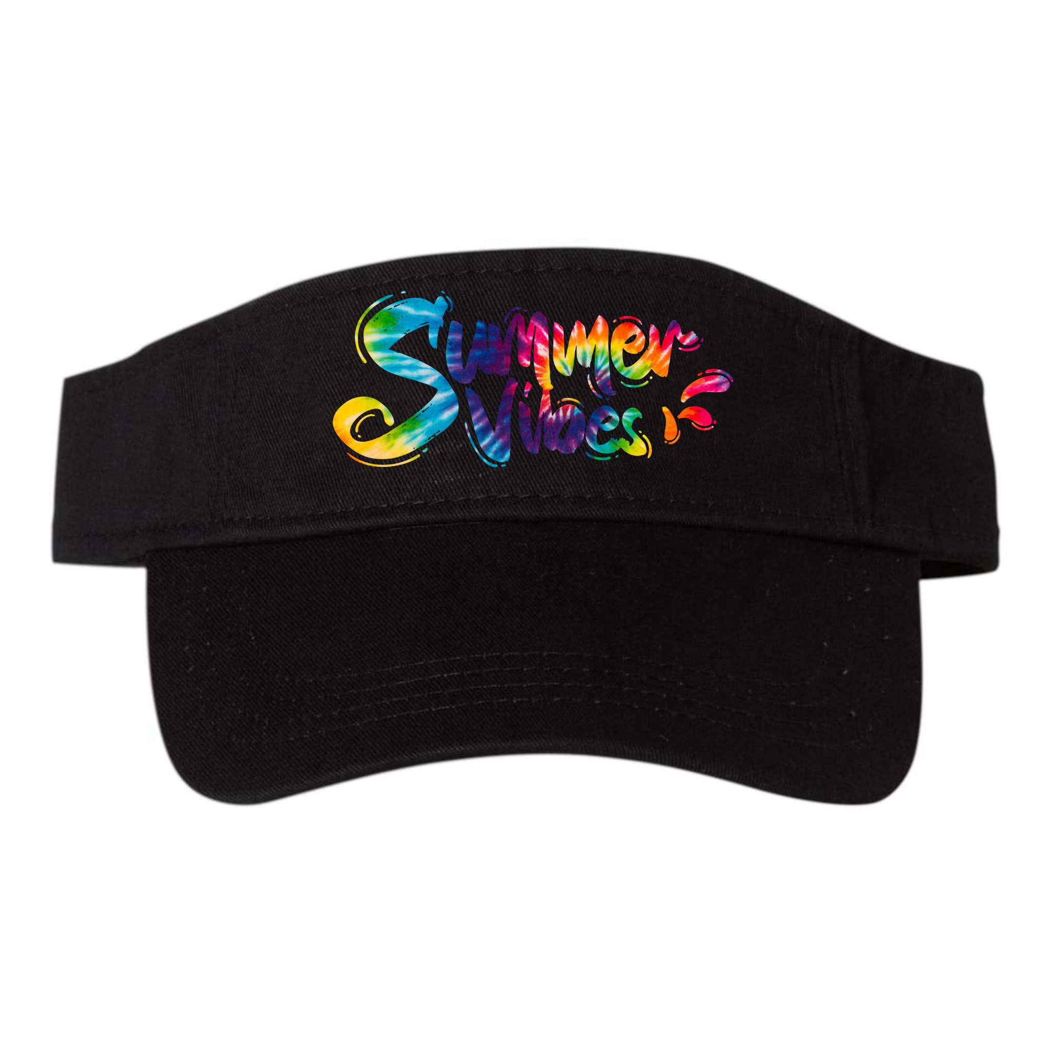Summer Vibes Tie Dye Rainbow Visor