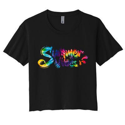 Summer Vibes Tie Dye Rainbow Crop Top
