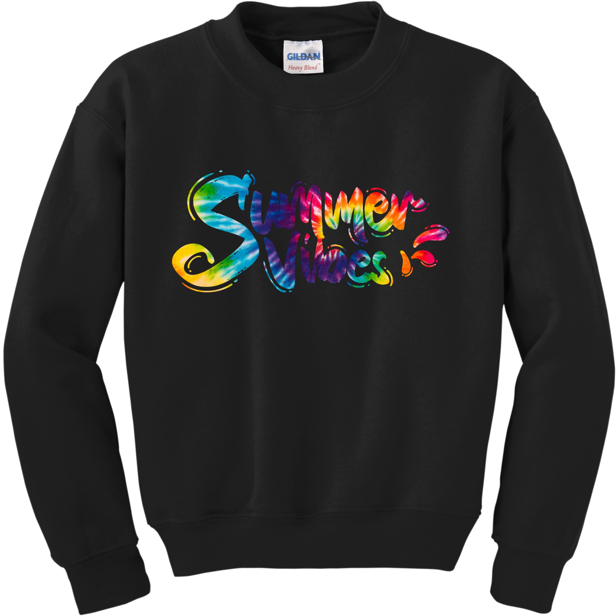 Summer Vibes Tie Dye Rainbow Kids Sweatshirt