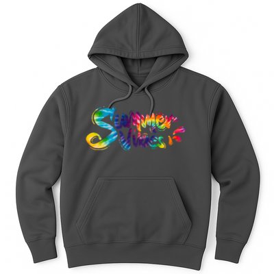 Summer Vibes Tie Dye Rainbow Hoodie