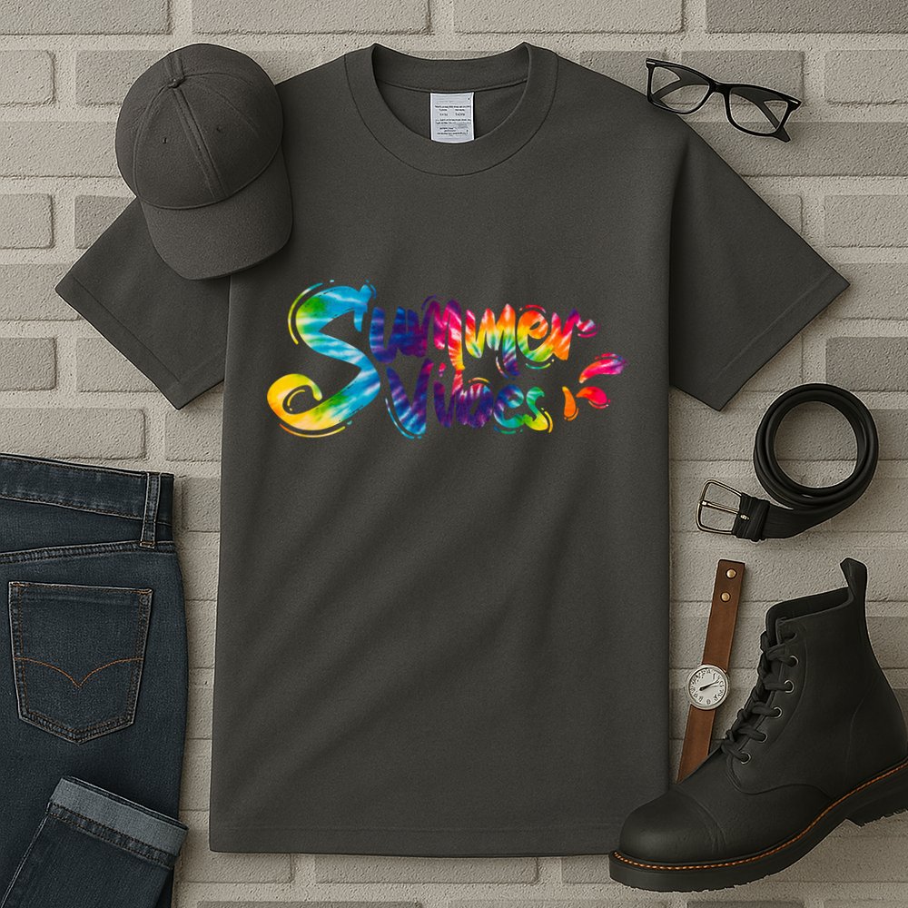 Summer Vibes Tie Dye Rainbow Tall T-Shirt