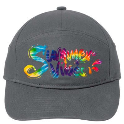 Summer Vibes Tie Dye Rainbow 7-Panel Snapback Hat