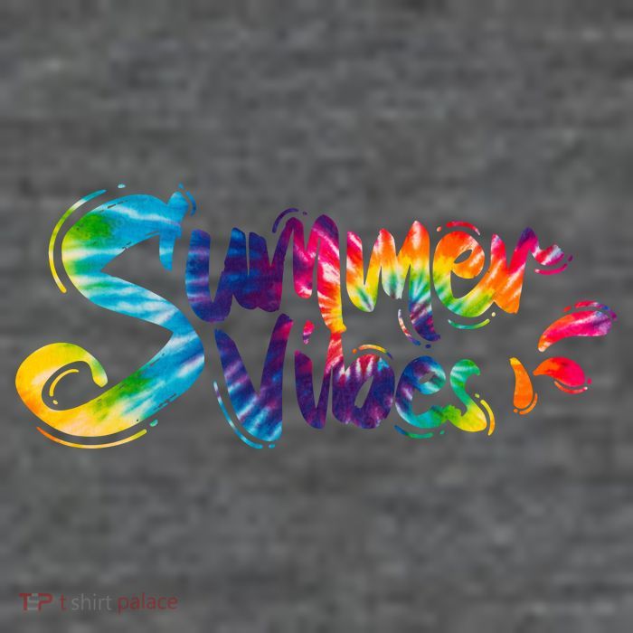 Summer Vibes Tie Dye Rainbow Flatbill Hat