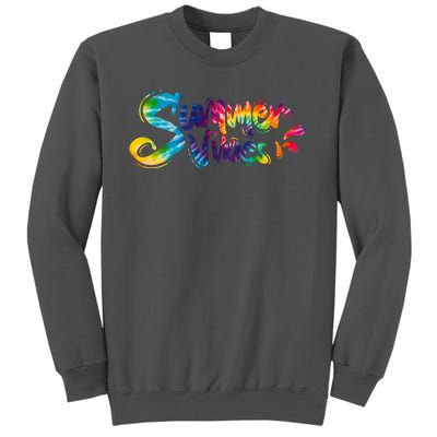 Summer Vibes Tie Dye Rainbow Tall Sweatshirt