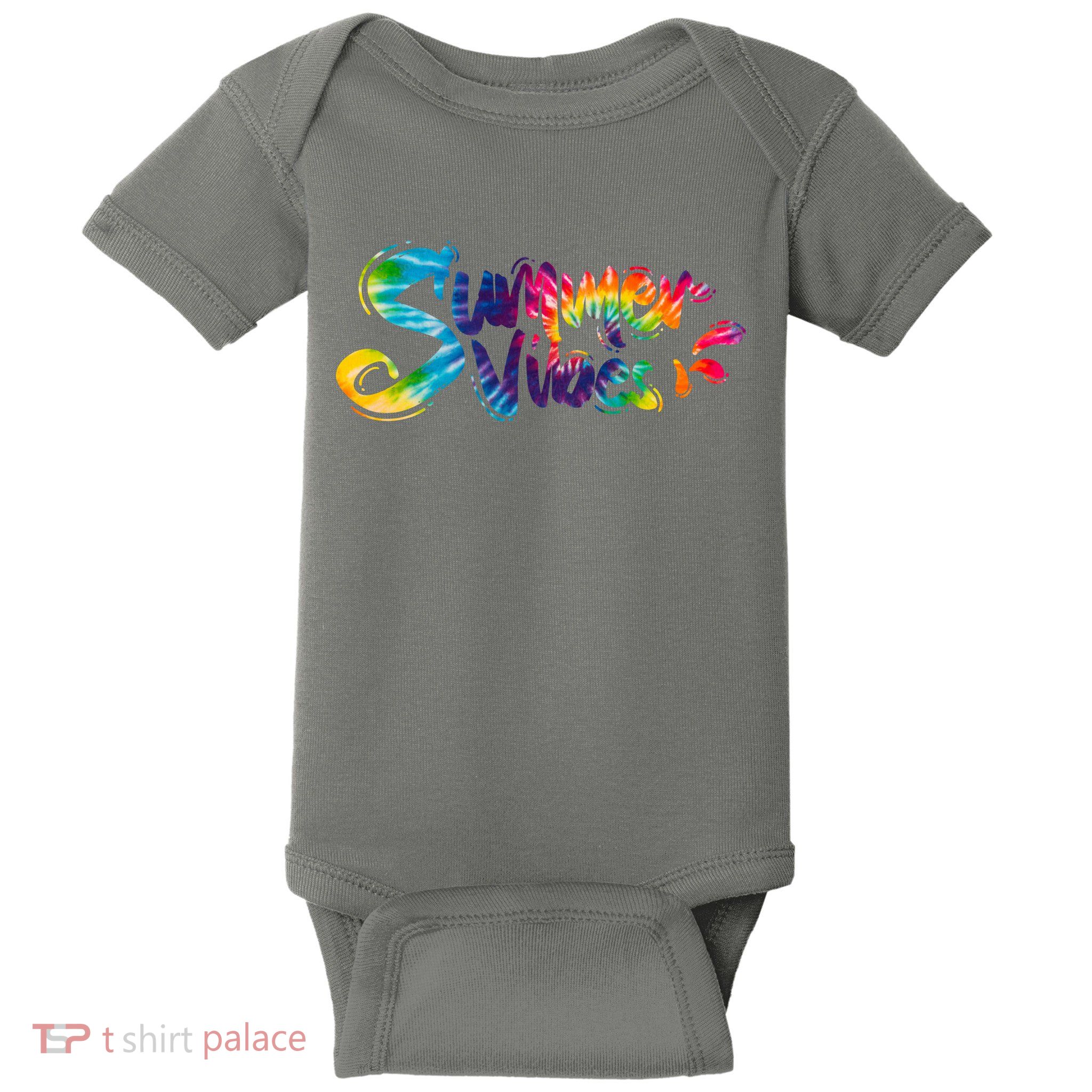 Summer Vibes Tie Dye Rainbow Baby Bodysuit